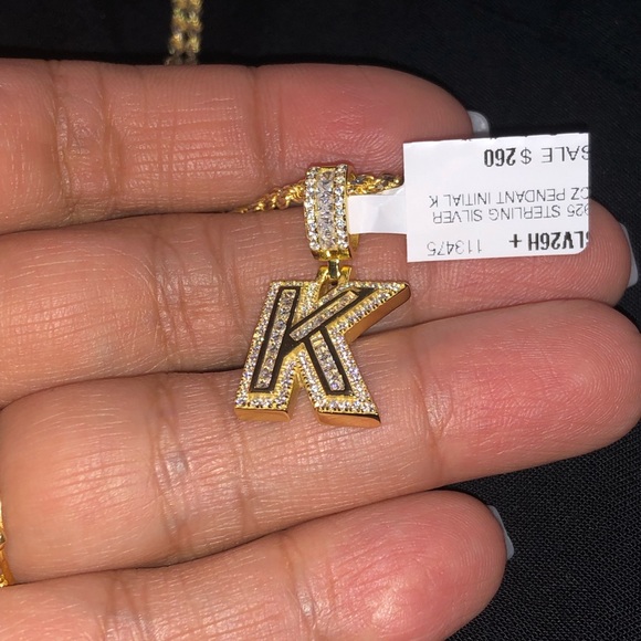 VVS clarity K initial pendant ,  Swarovski Crystal initial, name necklace charm - Picture 3 of 6